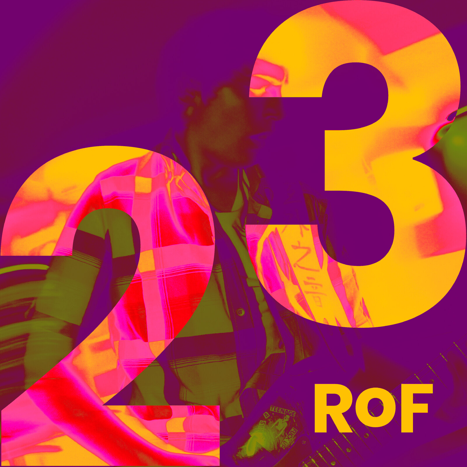 Rage of Fénix 23 single artwork, with a large magenta and yellow number 23